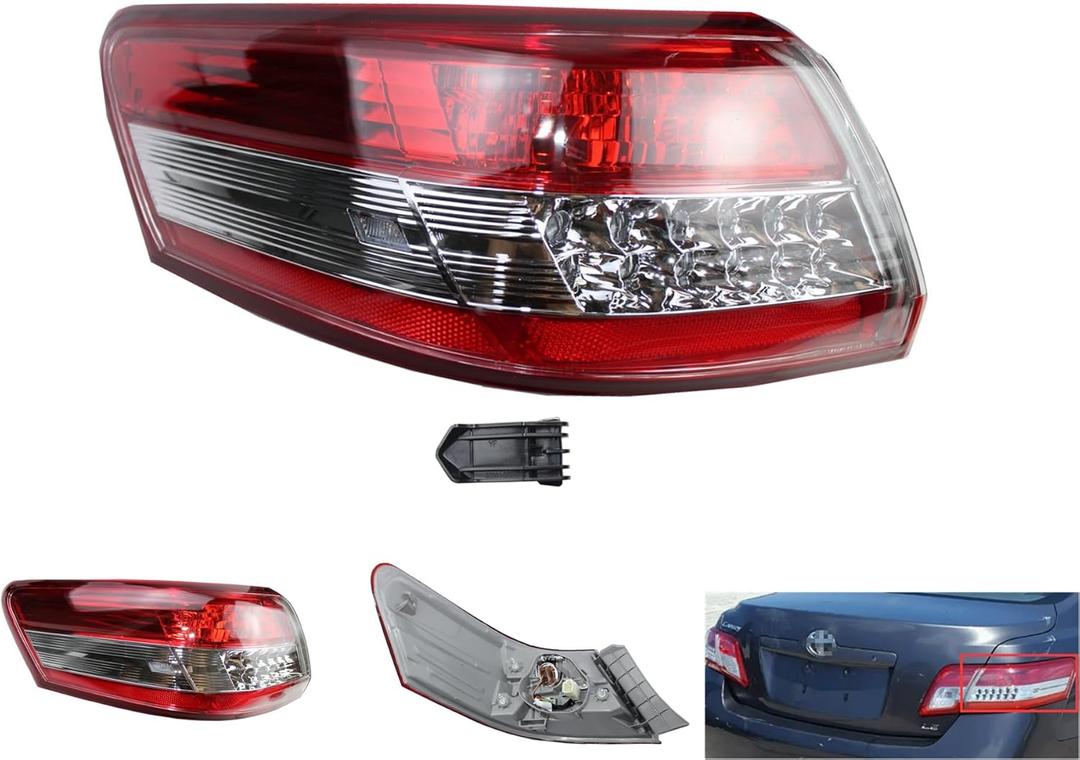 Outer Rear Tail Brake Light Lamp Tail Light Compatible with 2010-2011 Toyota Camry XLE SE LE |Include LED | TO2804106/8156006340 (Left Driver Side)
