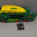 Dinosaur Truck Toys for Kids, Transforms into Triceratops with Race Track Set, Ultimate City Dinosaur Transporter Hauler with 4 Cars, Birthday Gifts Toys for Boys 3 4 5 6 7 8 Years Old Green