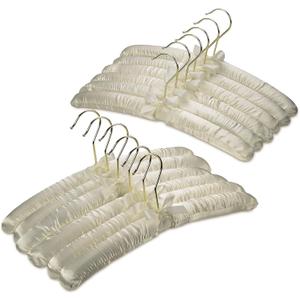 Premium Padded Hangers for Womens Clothing - Set of 12 Non-Slip Fabric Hangers for Sweaters, Dresses, Coats, Wedding & Bride Hanger, Ivory