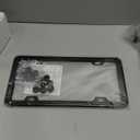 License Plate Frame, Metal Thin Stainless Steel with 2 Holes Screw Cap, 2 Pack ((Top-Purchased) Matte Black)