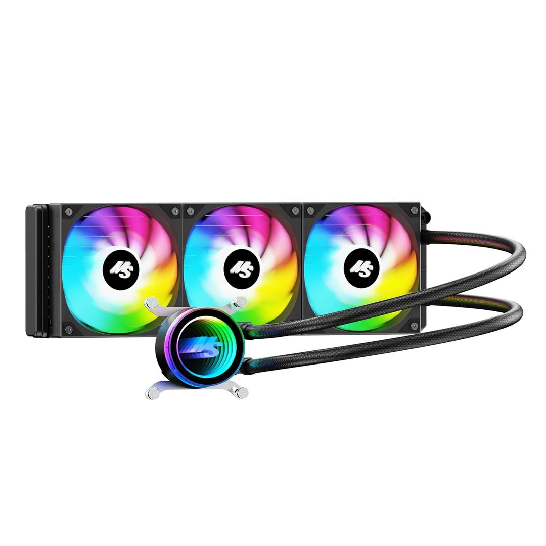 Minorsonic AIO CPU Cooler, 360mm AIO with High-Speed Ceramic Bearing Pump, 3X PWM ARGB Fans, 3-Phase Motor for Better Cooling Performance, Heat Transfer, Low Noise, Intel LGA 1851/1700, AMD AM5/AM4