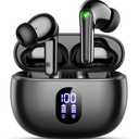wyness Wireless Earbuds Bluetooth 5.3 Ear Buds, Hi-Fi Stereo Bass Ear Buds with 48H Playtime & LED Display, Lightweight in-Ear Headphones with Mic, IPX7 Waterproof, Touch Control for iPhone