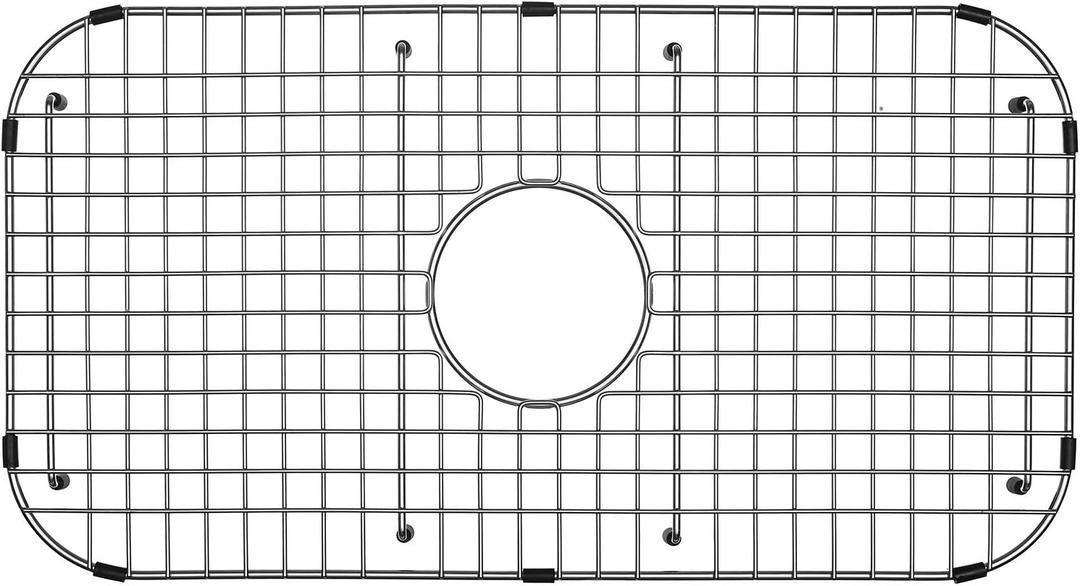 Serene Valley Sink Bottom Grid 26" x 14", Centered Drain with Corner Radius 3-1/2", ND2614C, Medium