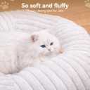 Cat Tunnel Bed Cave - Soft Washable Cushion for Indoor Cats, Peekaboo Hideaway Cave for Indoor Cats, Kittens, Puppies, Rabbits, Luxurious Striped Hare-Feel Fabric, Tunnels for Indoor Cats Large(White)