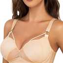 ANYIRIS Plus Size Wireless Bras for Women No Underwire Push Up Bra Unlined Plunge V Large Breast Minimizer Bras 42F