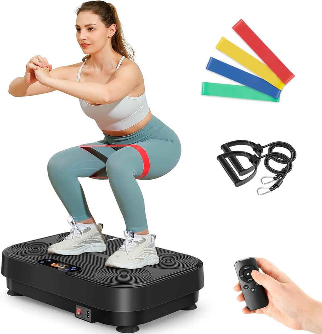 Dripex Vibration Plate Exercise Machine, Power Vibrating Plate for Lymphatic Drainage Weight Loss, Whole Body Workout Vibration Plates Fitness Platform, Fat Burner Shake Plate Equipment for Women Men