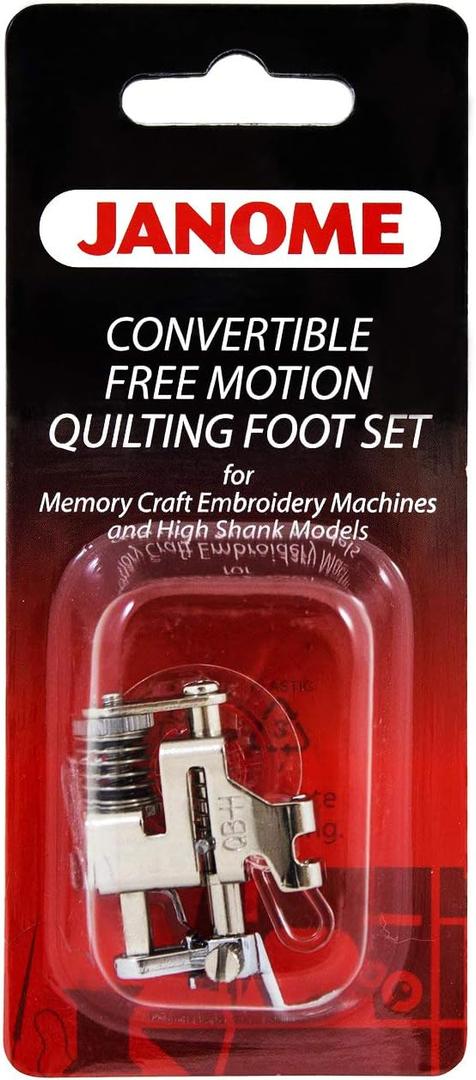 Janome Convertible Free Motion Quilting Foot Set Memory Craft Emb Machines & High Shank Models
