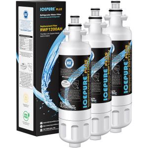 ICEPURE PLUS 46-9690 NSF53 Certified Replacement for LG LT700P ADQ36006101, Kenmore Elite 9690 ADQ36006102, LFX28979ST, RWF1200A, LFX25978ST, LFXS30766S, LFXC24726S Refrigerator Water Filter,3PACK
