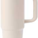 30oz,40oz Tumbler with Handle and Straw 40 oz Flowstate 3-Position Lid Cup Holder Compatible for Travel Insulated Stainless Steel CupWhite 30oz