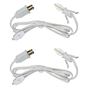 Creative Hobbies® Single Light Replacement Clip in Lamp Cord for Christmas Village House Includes LED Light Bulb | 2 Pack