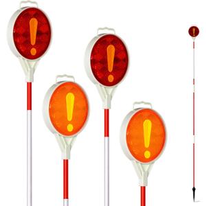 Reflective Driveway Markers, 51" Fiberglass Pole Driveway Reflectors for Entrance Snow Plow Markers Stakes Double-Sided High Visible (4Pcs)