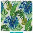 Pillow Perfect Tropic Floral Indoor/Outdoor Accent Throw Pillow, Plush Fill, Weather, and Fade Resistant, Lumbar - 11.5" x 18.5" , Blue/Green Soleil, 2 Count