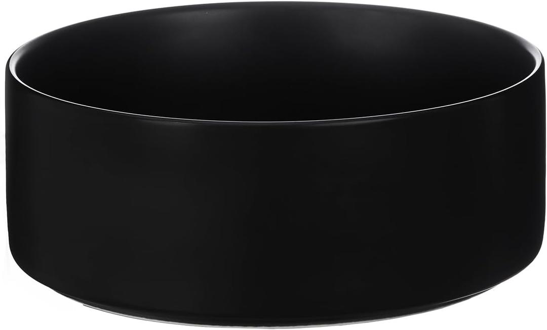 Welloyed 8'' Ceramic Dog Bowl - 70Oz, Heavy Duty, Non-Slip, Dishwasher Safe, Modern Style, Food Grade Stoneware Pet Bowl, Black