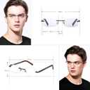 3 Pack Rimless Reading Glasses for Men Blue Light Blocking Readers Spring Hinge Metal Arms Sturdy Stylish Computer Glasses +3.5