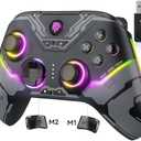 EasySMX X15 PC Controller - Enhanced Wireless Bluetooth Controller with Hall Joysticks/Hall Triggers/RGB Lighting - No Stick Drift, No Dead Zone - Work for Windows PC, Android, Steam and Switch, Black
