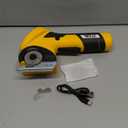 Cordless Electric Scissors, Fast Charging Rechargeable Cardboard Cutter with Replaceable Blades and Long-Lasting Battery, Effortless Cutting for Cloth, Fabric, Plastic & Leather (Yellow-black)