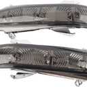 Aramox Rearview Mirror Turn Signal Light, 1 Pair for Mercedes W220 S-Class W215 CL-Class, Black Plastic, 1999-2003 Compatible