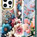 Cute Flower Case for iPhone 16 Pro Max 6.7 inch Built with Screen Protector, Lightweight and Stylish Full Body Shockproof Protective Rugged TPU Case for Women/Girls-Camellia