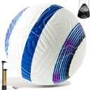 Official Match Soccer Ball Size 5  Waterproof PU Leather, Includes Pump & Needles, Mesh Storage Bag for Easy Carry (Multicolor)