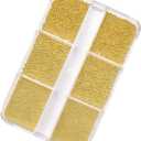 Mini Nail Art Stainless Steel Beads Nail Art Decorations Nail Art Charms, Gold Small Caviar Nail DIY Beads Nail Jewelry for Nail Salons and Home Use