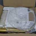 Nintiue Upgraded Modern Arc Dimmable Tall Standing Floor Lamp with Linen Shade, 1200 Lumens LED Bulb Included, for Living & Reading Room, Bedroom, Office & Nursery, Gold