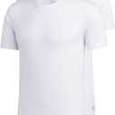 adidas Men's Stretch Cotton Crew Neck Undershirts (2-Pack), White, Small  