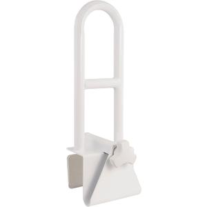 Vaunn Medical Adjustable Bathtub Safety Rail Shower Grab Bar Handle, Stainless Steel, White