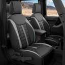 RIDEPOSH for Jeep Wrangler Seat Covers JK 4 DR 2013 2014 2015 2016 2017, Custom Fit Car Seat Covers Full Set, Waterproof Leather Seat Protector, BlackGrey