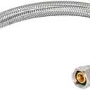 Set of 3 Pack, Eastman 16 Inch Steel-Flex Flexible Faucet Connector, 3/8 Inch x 3/8 Inch Compression Connection, Braided Stainless Steel Faucet Supply Line, 48074