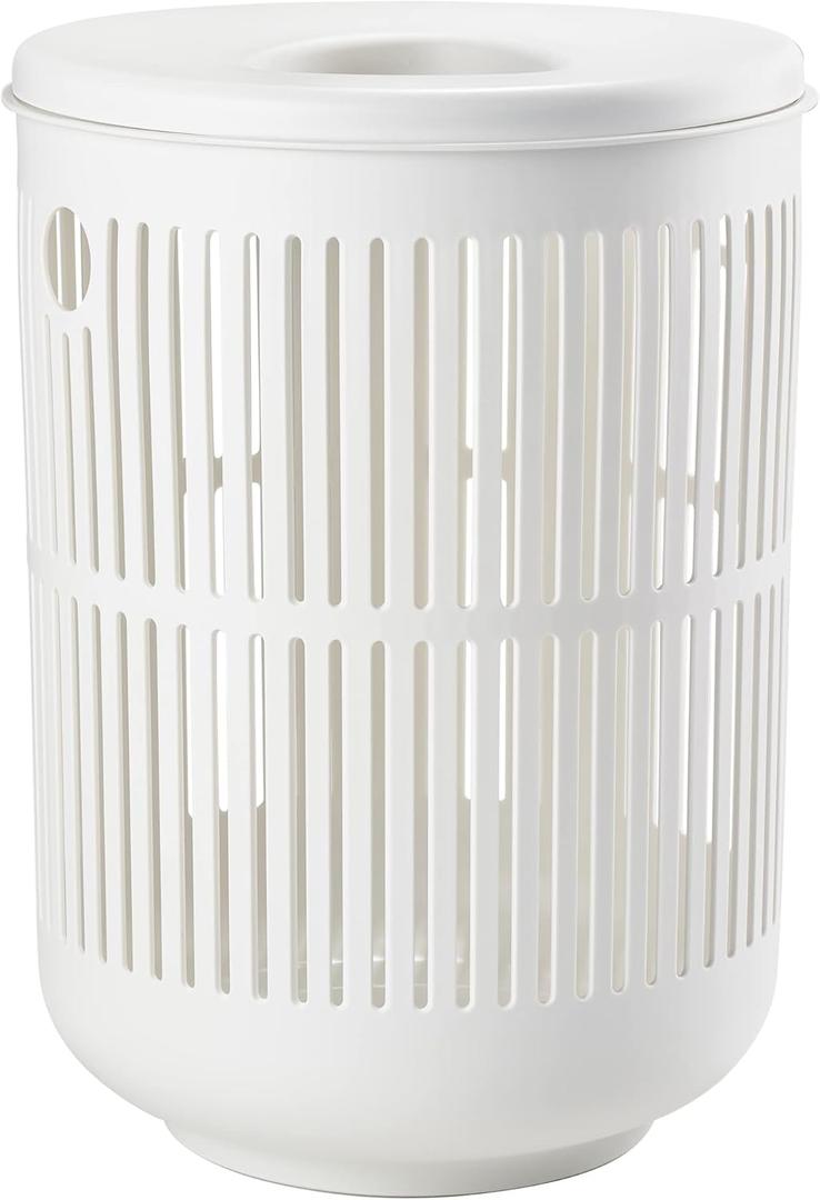 Zone Denmark Laundry Basket - Elevate Your Laundry Routine with Style and Functionality, White 16.14x16.14x21.65 inches(missing Lid)