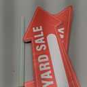 6 PCS Yard Sale Signs 14.4 x 5.6 Inches Yard Sale Arrows Sign with Stakes Double Sided Weatherproof Sale Sign for Outdoor Yard Sale Supplies Red and White