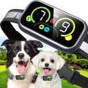 Dog Bark Collar, Smart Barking Collar with 4 Modes, 7 Adjustable Sensitivity for Barking Howling Whining, Automatic Anti Barking Device for Large Medium Small Dogs IP67 Waterproof for Indoor & Outdoor (Black)