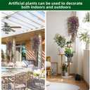RECUTMS 2Pcs Artificial Hanging Flower Greenery Plants Faux Greenery Artificial Plants for Outdoors Hanging Basket Plastic Home Garden Wedding Party Decorations(Fuchsia)