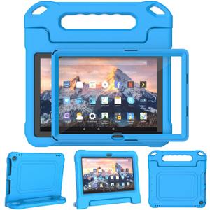 Kids Case for 10 Inch Tablet(13th/11th Generation, 2023/2021 Release) - Durable Shockproof Protective Cover with Screen Protector for 10/10 Plus/HD 10 Tablet, Not for iPad Samsung Tablet, Blue