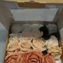 Ling's moment Artificial Flowers, 16pcs Burnt Orange Ombre Faux Silk Roses with Stems, 3.5" Fake Terracotta Flowers Bulk for DIY Wedding Bouquets Centerpieces Party Baby Shower Home Decoration