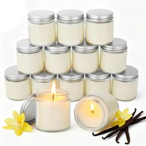 24 PCS 4oz White Soy Wax Candles, Classic Vanilla Scented Candle Gift Set | Warm & Cozy Bulk Favors for Weddings, Housewarming, Holiday Parties | Relaxing Home Fragrance.
