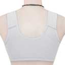Ribbed Bras for Women Front Closure No Underwire Comfort Senior Wireless Snap Closing Bra White 38B
