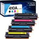 410A Compatible Toner Cartridges Replacement for HP 410X CF410A CF411A CF412A CF413A for M477fnw M477fdw M477fdn M452dn M452nw M452dw Printer, 4-Pack