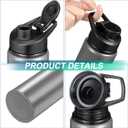 Chengu 10 Pcs 25oz Reusable Aluminum Water Bottle Bulk Lightweight Outdoor Sports Water Bottles Easy Carry Leak Proof for Travel Gym Camping Hiking Fishing, Snap Lid (Gray)