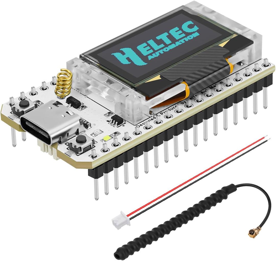MakerFocus ESP32 LoRa V3 Development Board with 915 MHz Antenna Integrated WiFi Bluetooth SX1262 CP2102 0.96-inch OLED Display Type C for Meshtastic IoT Arduino Intelligent Scenes