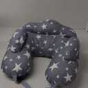 Chilling Home Nursing Pillow for Breastfeeding, Adjustable Nursing Pillow Breast Feeding Pillow Bottle Feeding, Breastfeeding Essentials for Newborn, Removable Cover (26*20*19.5 inch, Grey-with Safety Fence)