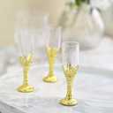 Efavormart 12 Pack | Gold Stem Clear Mini Champagne Flute Glass Party/Gift Favors - 4" Plastic