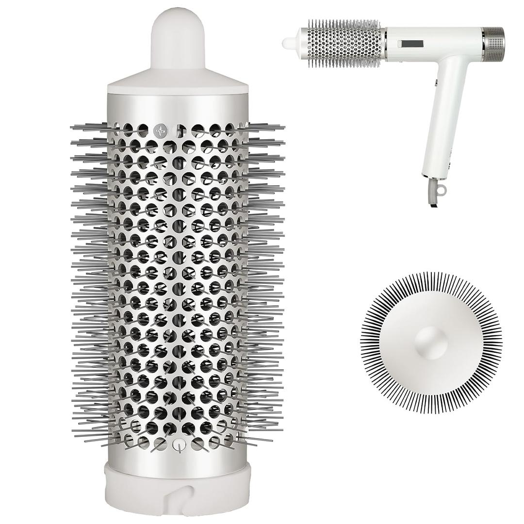Round Brush Attachment for Shark SpeedStyle, for Shark Speed Style Pro/Pro Flex Hair Dryer, Normal Oval Round Volumizing Brush Styling for Straight, Wavy, Curly, and Coily Hair, Sliver