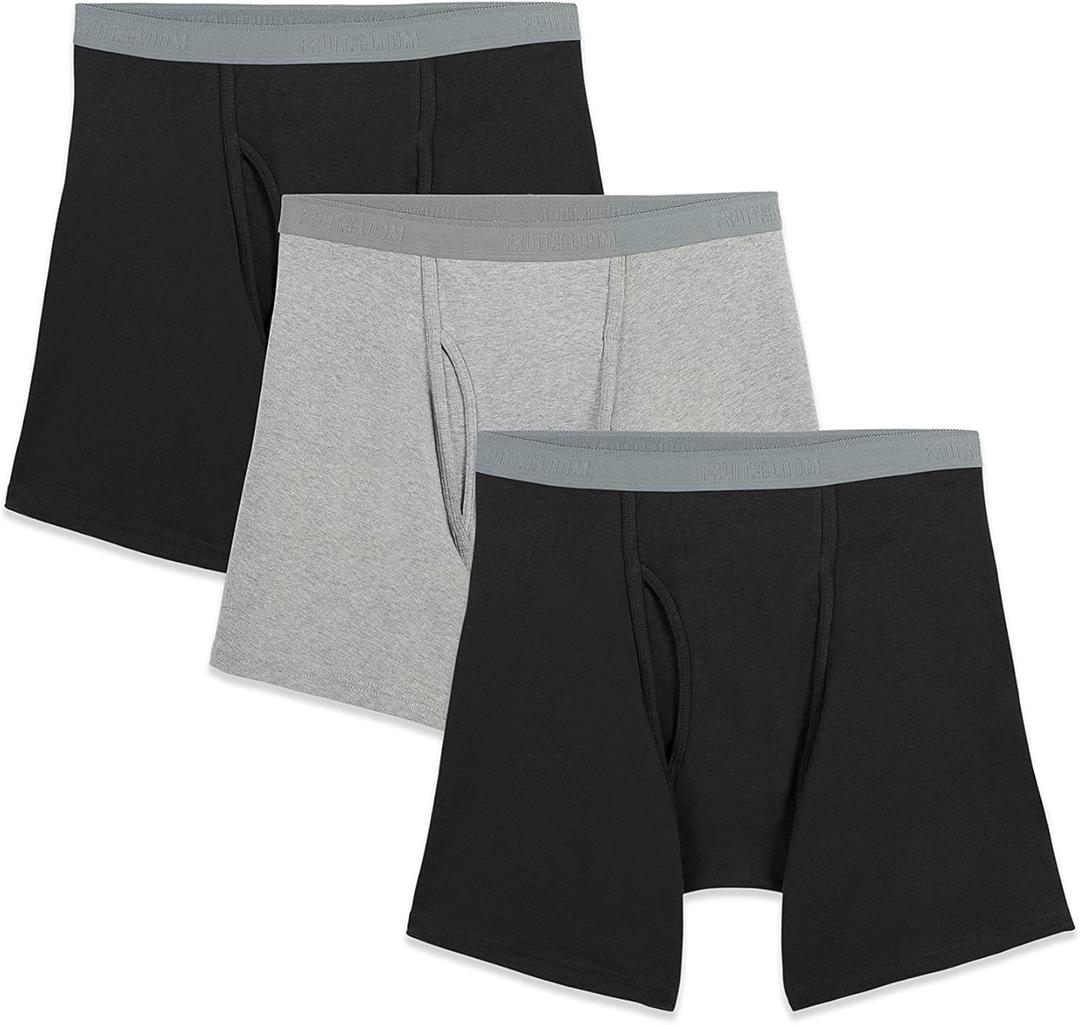 Fruit of the Loom Mens Big and Tall Tag-free Underwear (Discontinued) (XX-Large, Big Man - Boxer Brief - 3 Pack