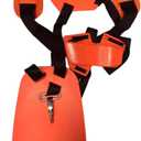 Weed Eater Strap – Padded Single & Double Shoulder Harness for String Trimmer – Adjustable Strap for Weed Wacker, Brush Cutter – Black/Orange Options (High-end Model - Orang)