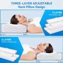 Cervical Neck Pillow for Pain Relief- Queen Size Adjustable Cooling Pillow for Sleeping, Memory Foam Pillows for Neck Shoulder, Ergonomic Contour Bed Pillow for Side, Stomach & Back Sleepers