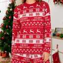 UNIQUEONE Womens Striped Sweater Set 2 Piece Lounge Sets Matching Pajamas Outfits Long Sleeve Knit Tops and Shorts (Large, Red-xmas)