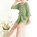 YOUNGER TREE Kids Toddler Baby Girls Summer Outfit Off-Shoulder Sunflower Overall Romper Jumpsuit Short Trousers Clothes 80