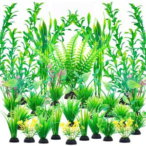 Ameliade Aquarium Artificial Green Plastic Plants Decorations 26 PCS Large Fish Tank Accessories Goldfish Betta Tank Decor Ameliade Aquarium Artificial Green Plastic Plants Decorations 26 PCS Large Fish Tank Accessories Goldfish Betta Tank Decor