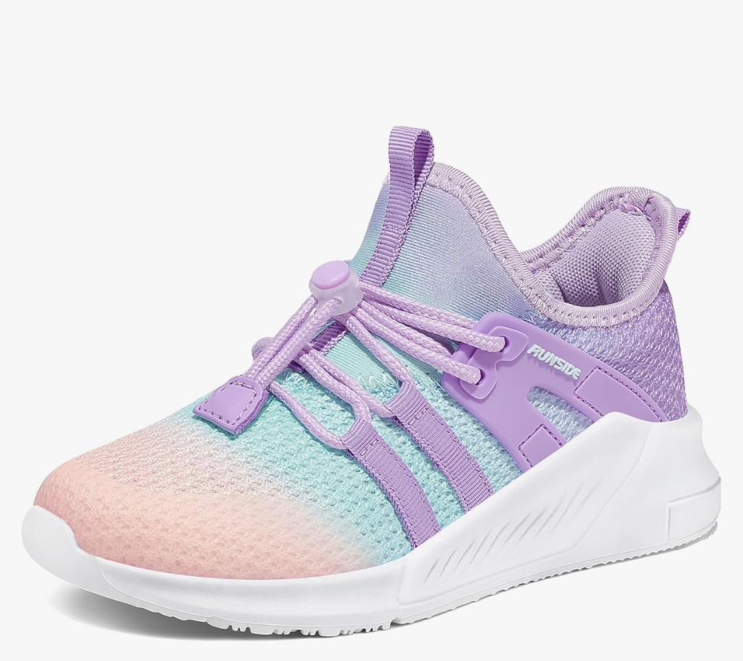 RUNSIDE Girls Tennis Shoes Lightweight Sports Kids Sneakers Lace-up for Running/Walking, Toddler/Little Kid/Big Kid Size 8 Toddler